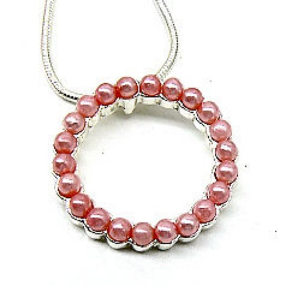 NEW Pink pearl necklace silvertone - Picture 4 of 4